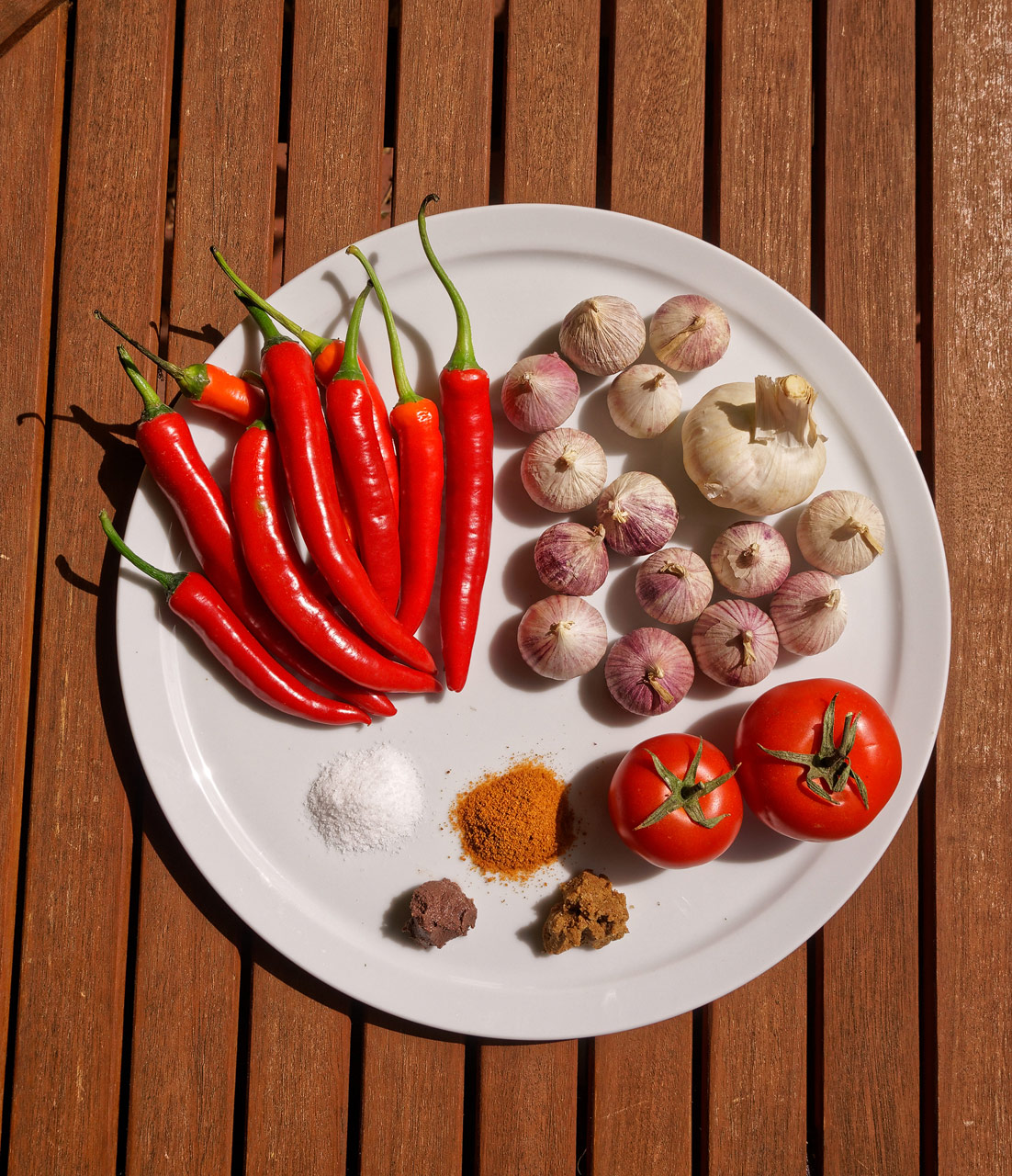 Zutaten für die indonesische Chili-Sauce