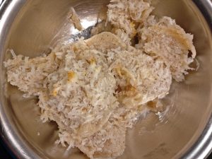 Kokosmakronen-Masse gebacken