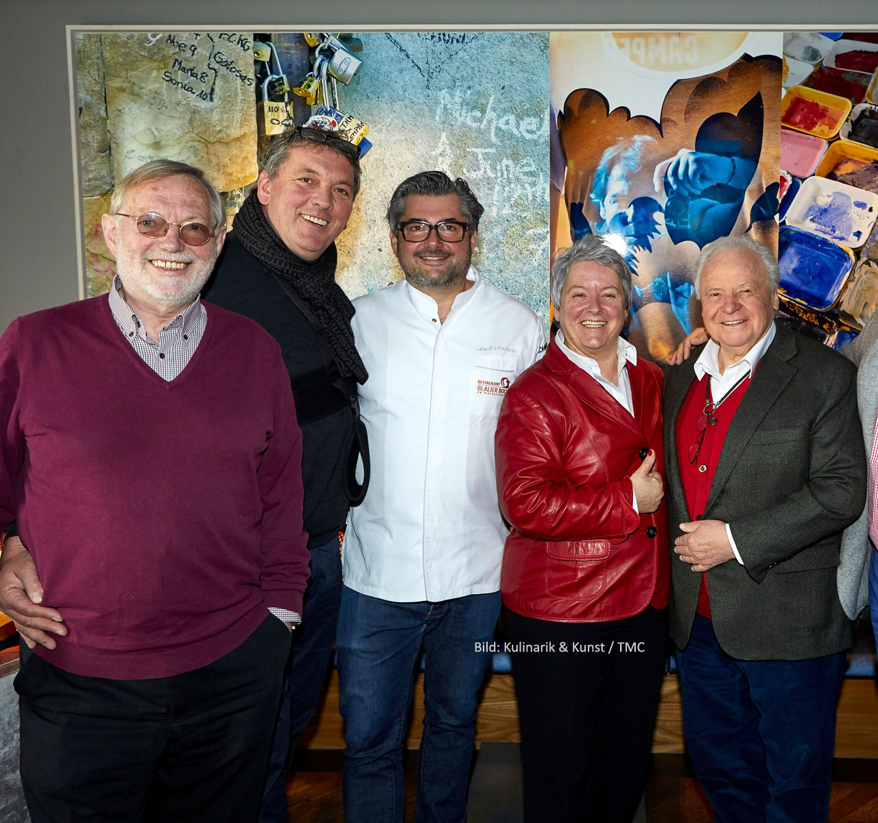 Hans-Peter Wodarz, Axel Bach, Paula Bosch, Eckart Witzigmann (Bild: Kulinarik & Kunst / TMC)