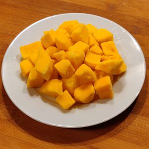 gefrorene Mangostücke